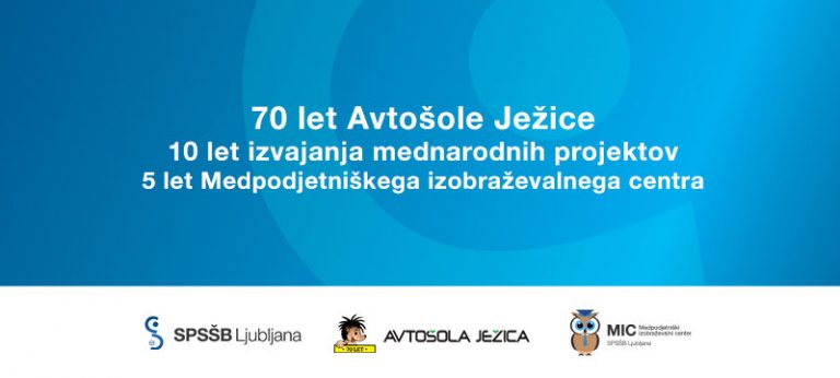 Vabilo na proslavo ob obletnicah šole, Avtošole Ježica in MIC.