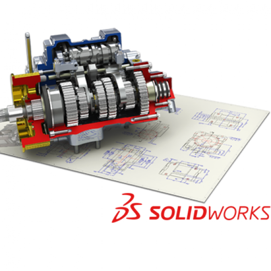 Prikaz strojnega modela s programom SolidWorks.