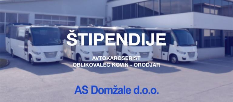 Oglas za štipendije podjetja AS Domžale.