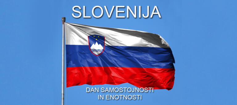 Slovenska zastava ob dnevu samostojnosti in enotnosti.