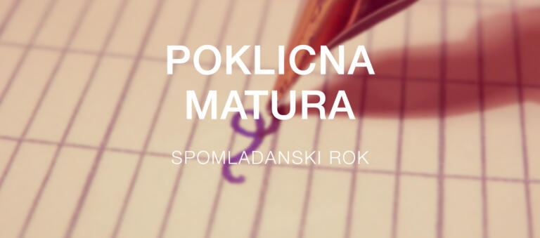 Obvestilo o poklicni maturi v spomladanskem roku.