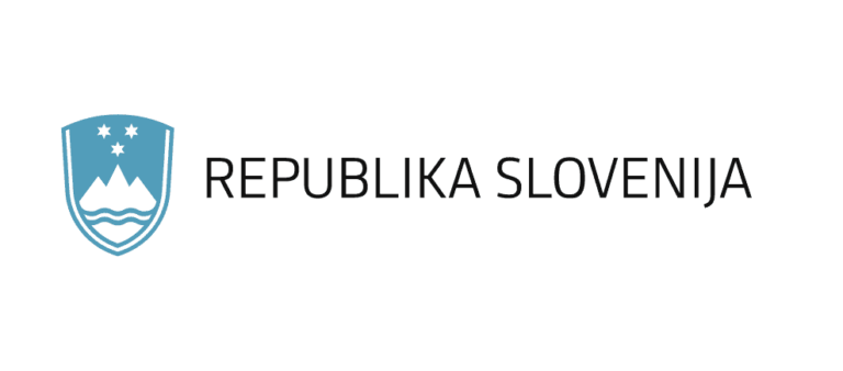 Državni grb in napis Republika Slovenija.