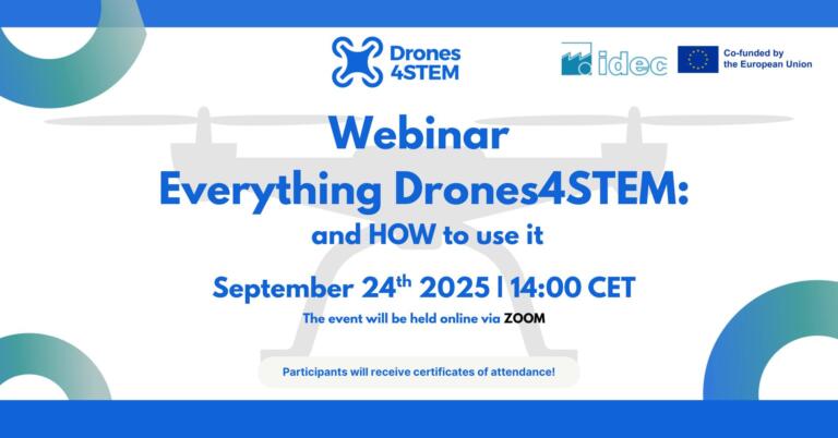 Vabilo na spletni seminar Everything Drones4STEM 24. septembra 2025.