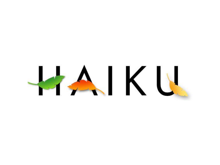 Grafika z napisom Haiku.